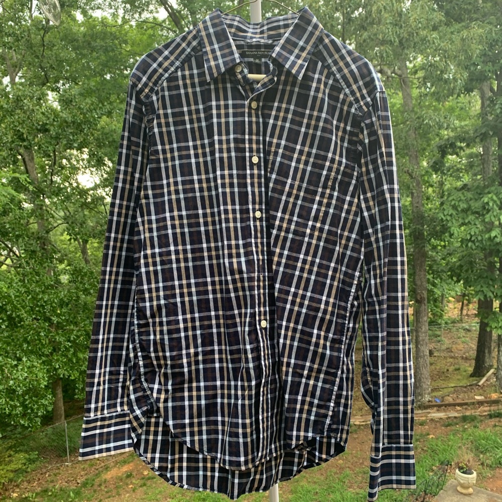 Blue Striped Banana Republic Long Sleeve Shirt